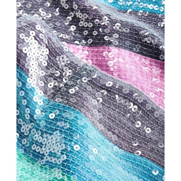 NEW ON 34TH MID-RISE BOARDWALK-STRIPE SEQUINED MINI SKIRT SZ 6 - Picture 5 of 7